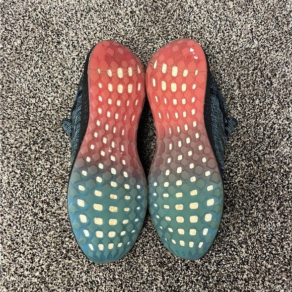 Adidas PureBoost GO LTD Knit ‘Black Shock Cyan’ Running Shoes D97425 Men Size 12 - Picture 4 of 6